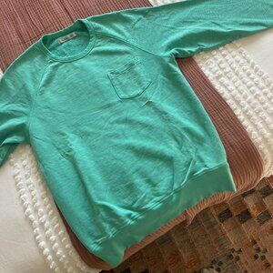Unisex Outerknown Crew Neck Sweatshirt Size Medium - Turquoise Green/Blue